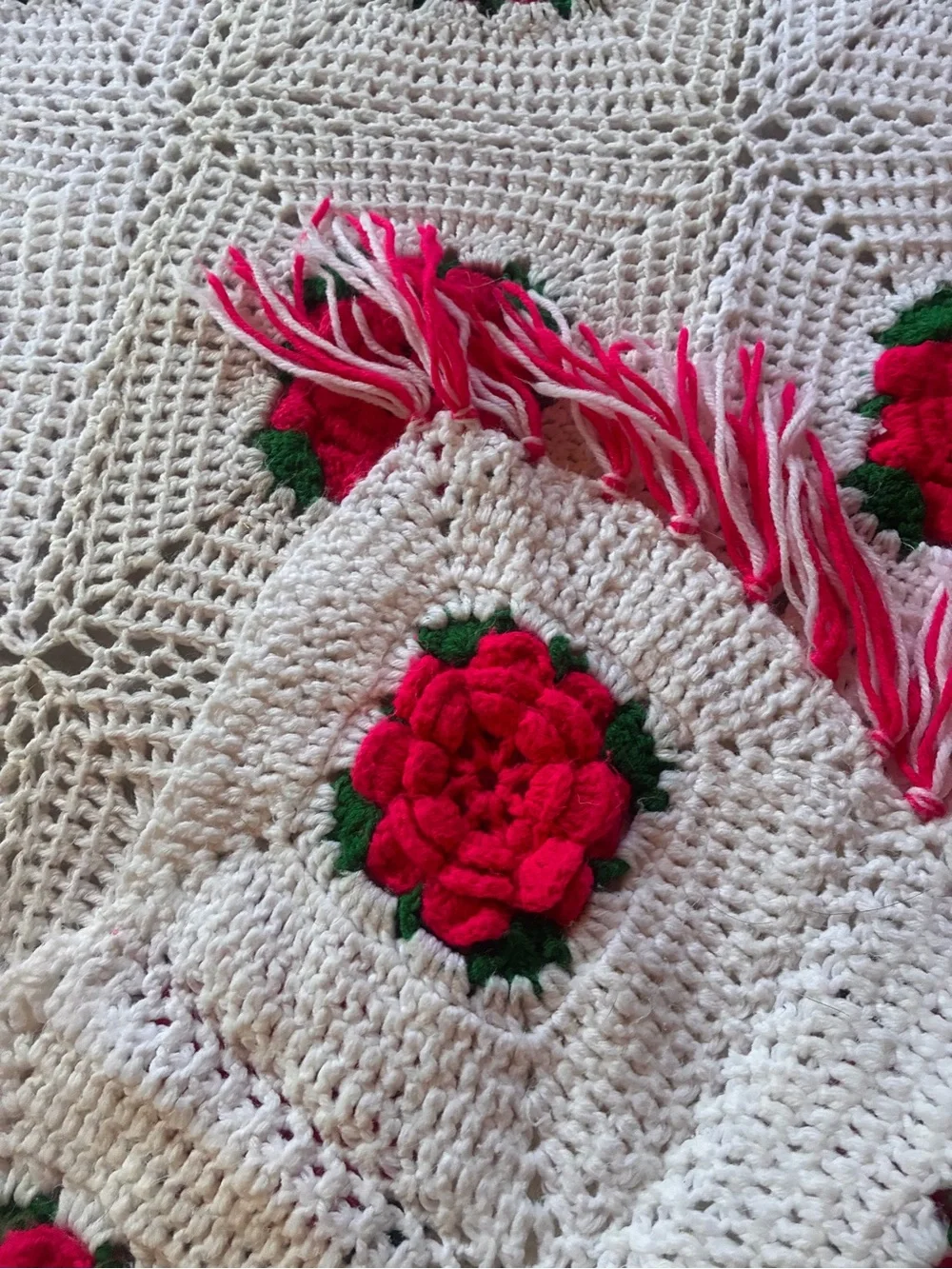 Rose Granny Square Afghan